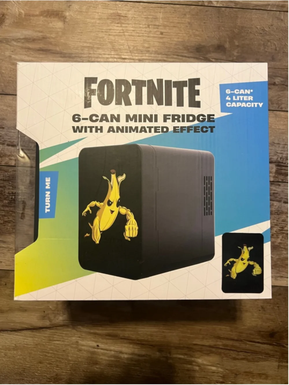 NEW Fortnite Black Mini Fridge with Animated Peely Effect One Size